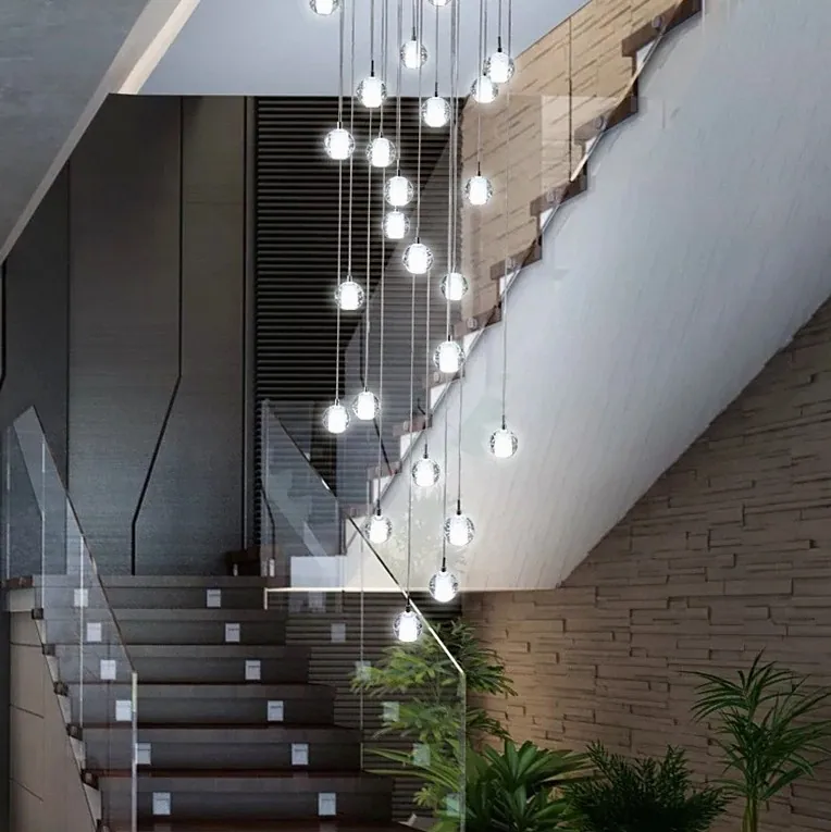 Glass Ball Staircase Chandelier — 1